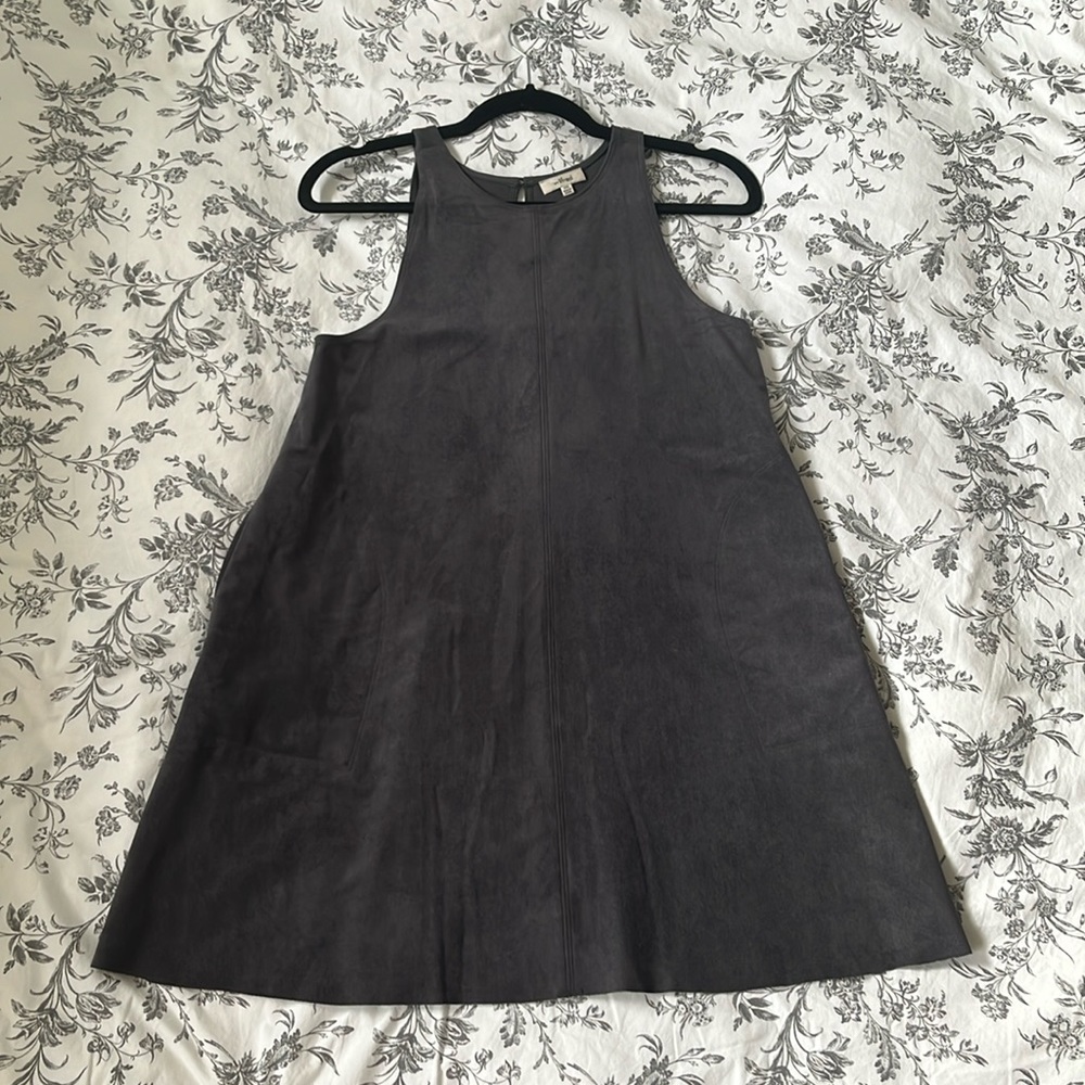 Aritzia Wilfred Women's Size XXSmall Gray Trompette Faux Suede Dress